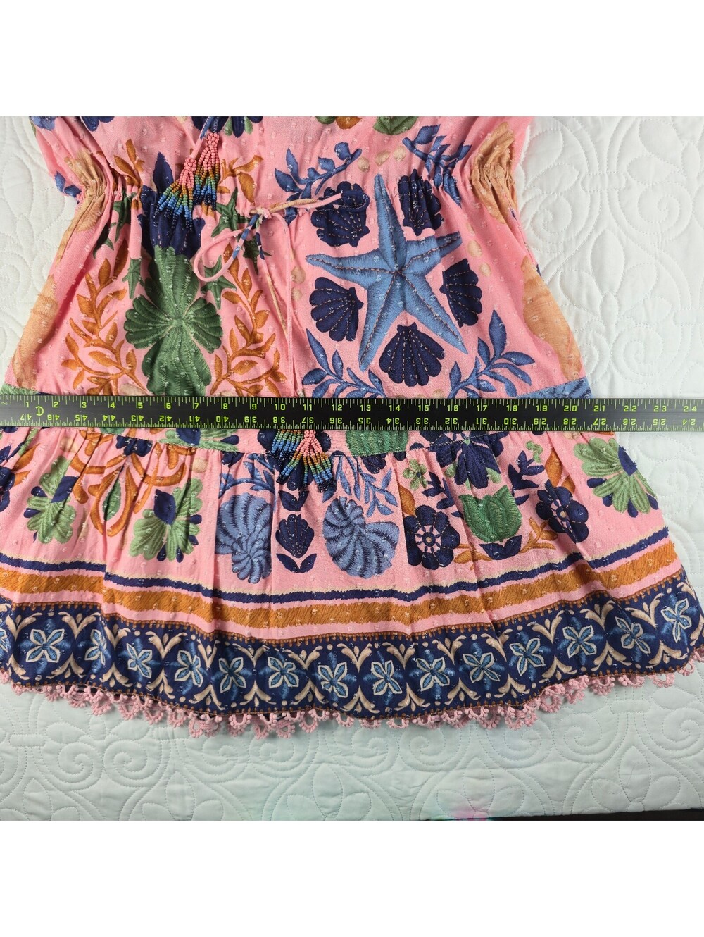 Farm Rio Seashell Tapestry Mini Dress Size Medium - Picture 9 of 9
